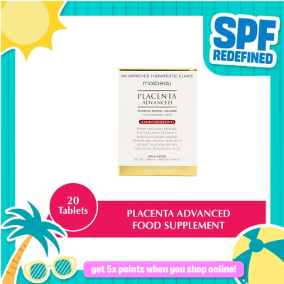 MOSBEAU - MOSBEAU Placenta White Advanced Tablet 650mg x20 Tablets