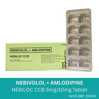 NEBILOC CCB Amlodipine Besilate + Nebivolol Hydrochloride 5mg 10mg 1 Tablet [PRESCRIPTION REQUIRED]