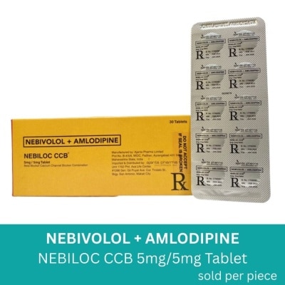 NEBILOC CCB Amlodipine Besilate + Nebivolol Hydrochloride 5mg 5mg 1 Tablet [PRESCRIPTION REQUIRED]