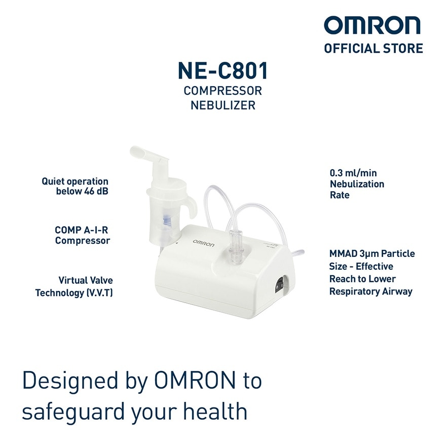 OMRON NE-C801 Compressor Nebulizer for Asthma with Complete Set