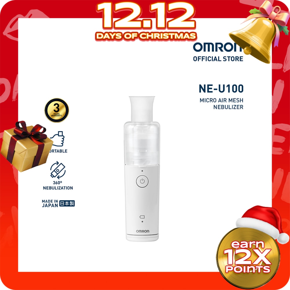 OMRON NE-U100 Portable Mesh Nebulizer for Asthma with Complete Set