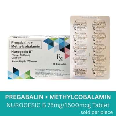 NUROGESIC B NUROGESIC B Mecobalamin + Pregabalin 75mg 1500mcg Sold Per Piece [PRESCRIPTION REQUIRED]