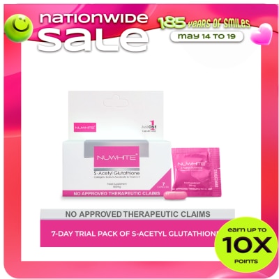 NUWHITE - S-Acetyl Glutathione Food Supplement 7 Capsules 500mg