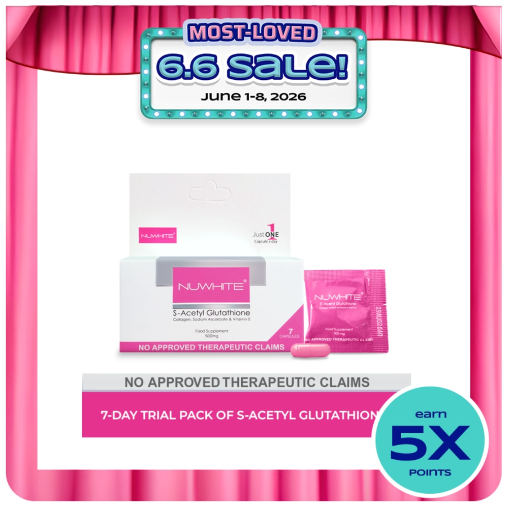 NUWHITE, S-Acetyl Glutathione Food Supplement 7 Capsules 500mg | Watsons  Philippines