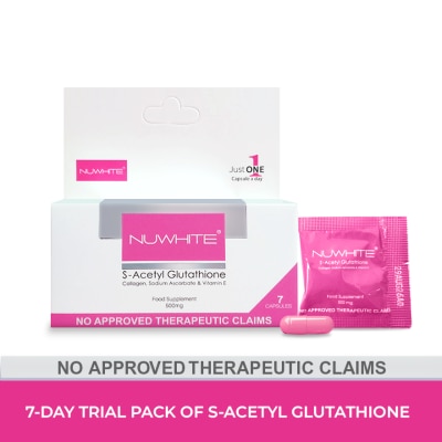 NUWHITE S-Acetyl Glutathione Food Supplement 7 Capsules 500mg