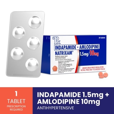 NATRIXAM - Indapamide + Amlodipine Besilate 1.5mg/10mg 1 Tablet [Prescription Required] image