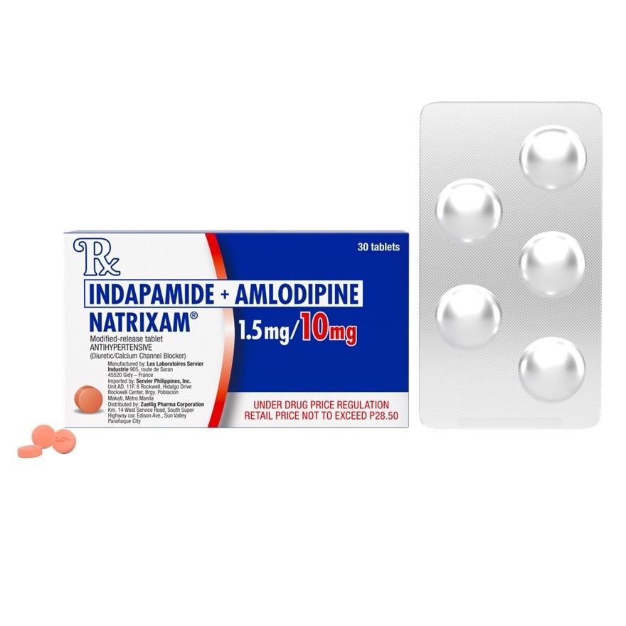 Indapamide + Amlodipine Besilate 1.5mg/10mg 1 Tablet [Prescription Required]
