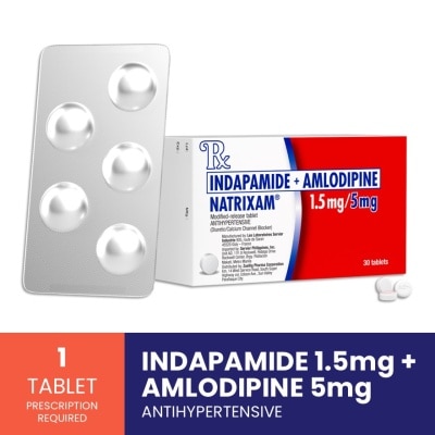 NATRIXAM - Indapamide + Amlodipine besilate 1.5mg/5mg 1 Tablet [PRESCRIPTION REQUIRED] image