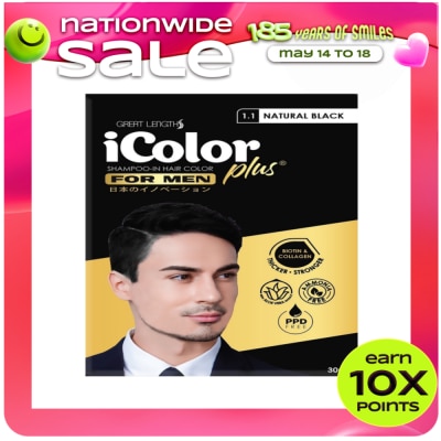 ICOLOR - Icolor Plus Shampoo-In Hair Color For Men Natual Black 30Ml