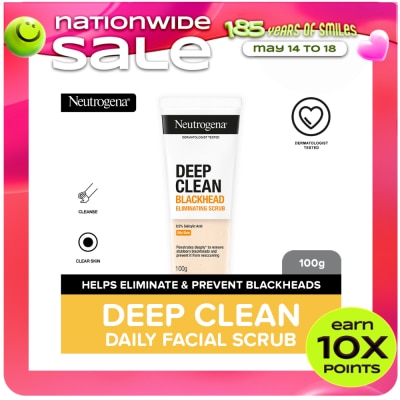 NEUTROGENA - Neutrogena Deep Clean Blackhead Eliminating Scrub 100g- BHA + Microbeads, Oily + Acne-Prone Skin