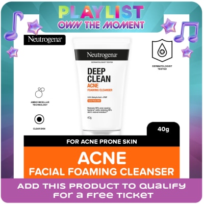 NEUTROGENA - Neutrogena Deep Clean Acne Foaming Cleanser 40g - Facial Wash w Salicylic Acid for Oily Skin Type