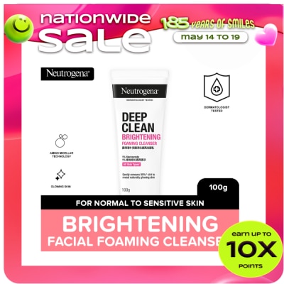 NEUTROGENA - Neutrogena Deep Clean Brightening Foaming Cleanser 100g - Facial Wash w Niacinamide, All Skin Types