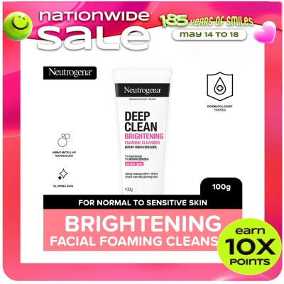 NEUTROGENA - Neutrogena Deep Clean Brightening Foaming Cleanser 100g - Facial Wash w Niacinamide, All Skin Types