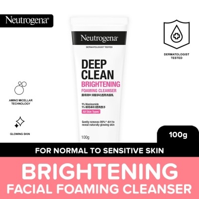 NEUTROGENA Neutrogena Deep Clean Brightening Foaming Cleanser 100g - Facial Wash w Niacinamide, All Skin Types