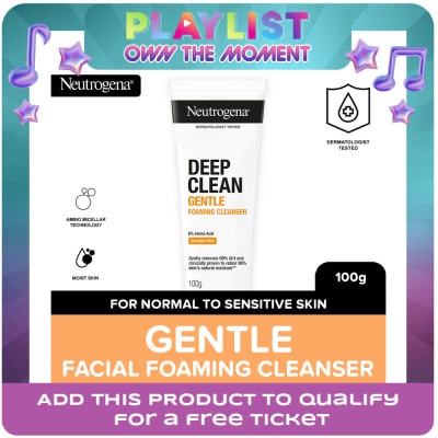 NEUTROGENA - Neutrogena Deep Clean Gentle Foaming Cleanser 100g - Moisturizing Facial Wash for Combination Skin