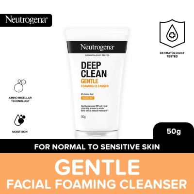 NEUTROGENA Neutrogena Deep Clean Gentle Foaming Cleanser 50g - Moisturizing Facial Wash for Combination Skin