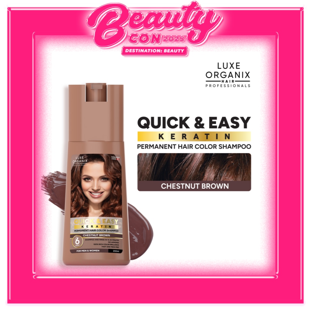 Luxe Organix Hair Color Shampoo Chestnut Brown 200ml
