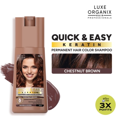 LUXE ORGANIX Luxe Organix Hair Color Shampoo Chestnut Brown 200ml