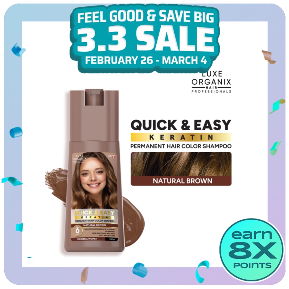 Luxe Organix Hair Color Shampoo Natural Brown 200ml