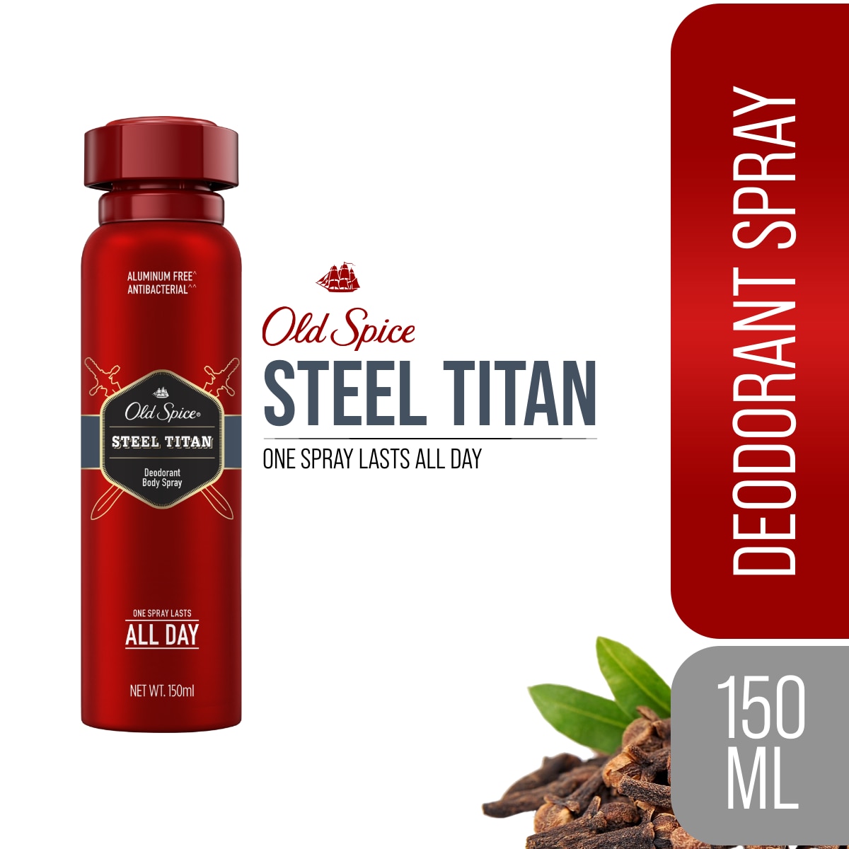 OLD SPICE Steel Titan Anti-Perspirant & Deodorant Body Spray 150ml
