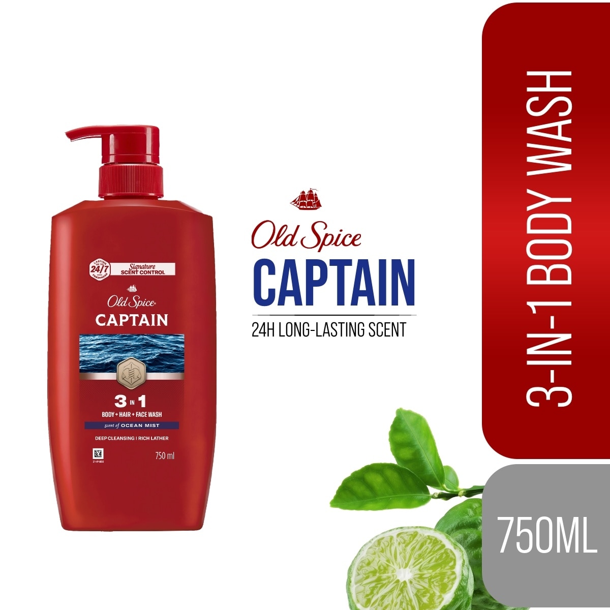 OLD SPICE Captain 3in1 Shower Gel Bodywash 750ml image