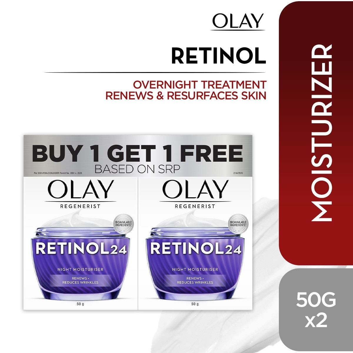 OLAY Retinol24 Face Cream 50g Buy 1 Take 1