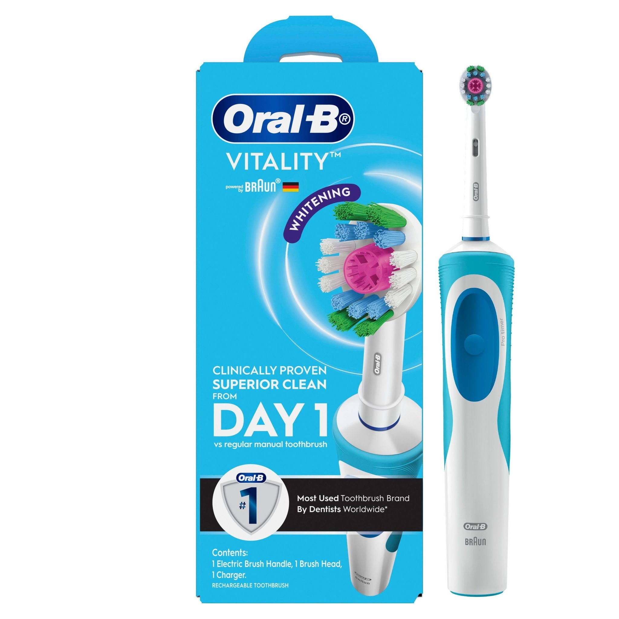 ORAL B Power Electric Toothbrush 3D White Vitality x 1