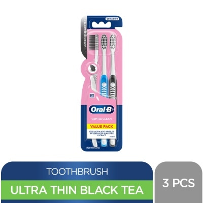 ORAL B Ultrathin Gum Care Black Tea Extra Soft Toothbrush 3s