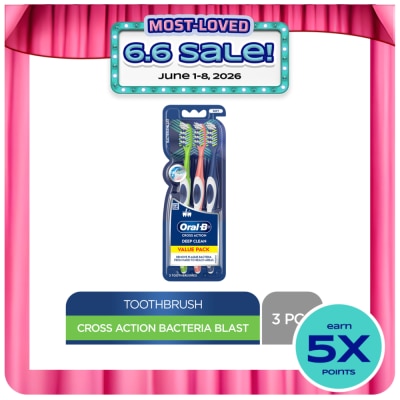 ORAL B - ORAL B Cross Action Bacteria Blast Toothbrush 3s