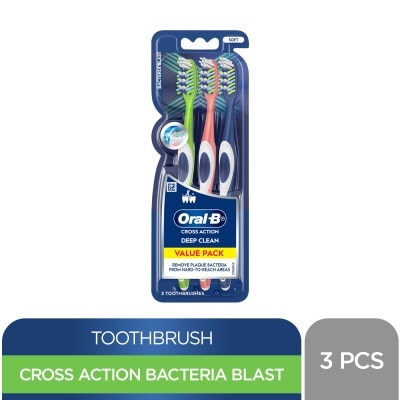 ORAL B Cross Action Bacteria Blast Toothbrush 3s