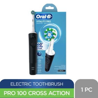 ORAL B - ORAL B Power Electric Toothbrush Pro 100 Cross Action + FREE Travel Case