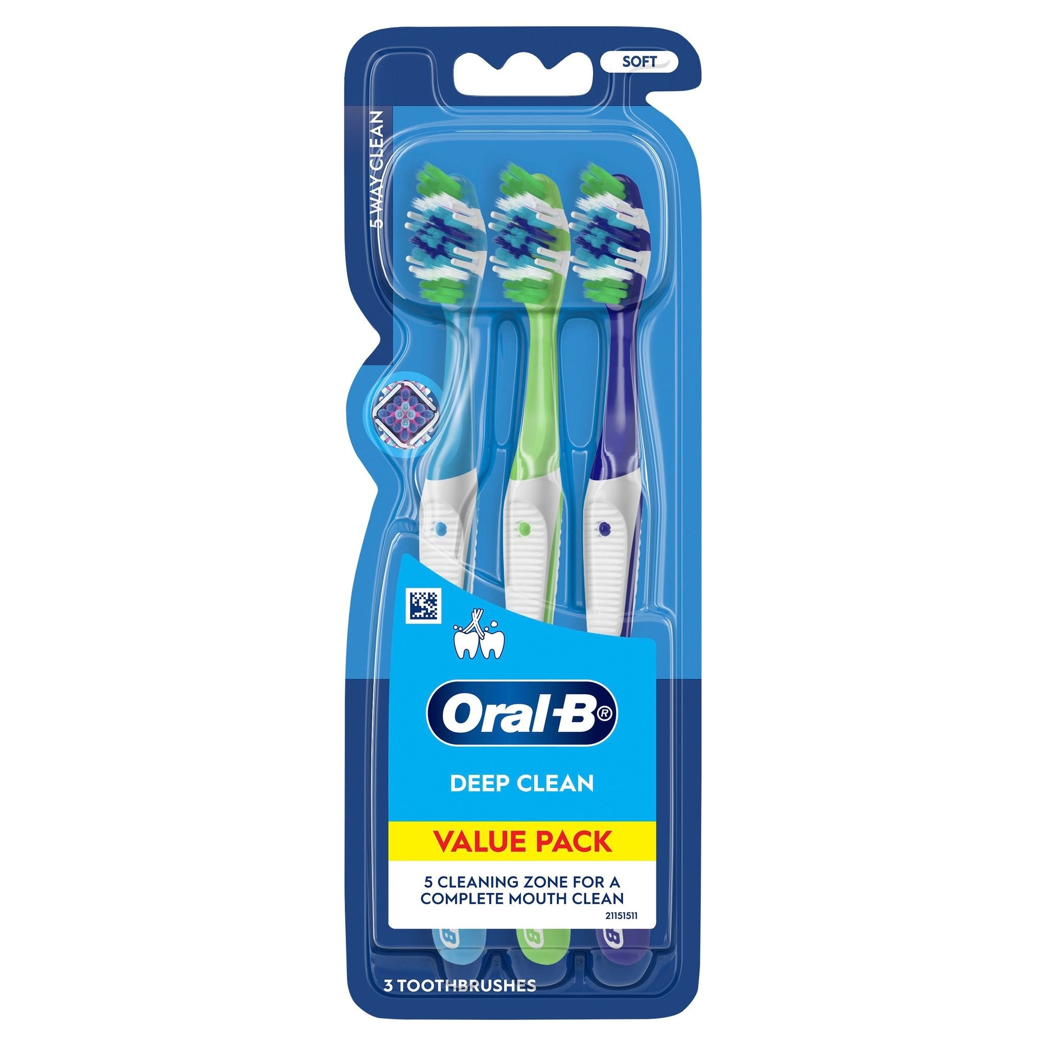 5-Way Clean Soft Toothbrush 3s