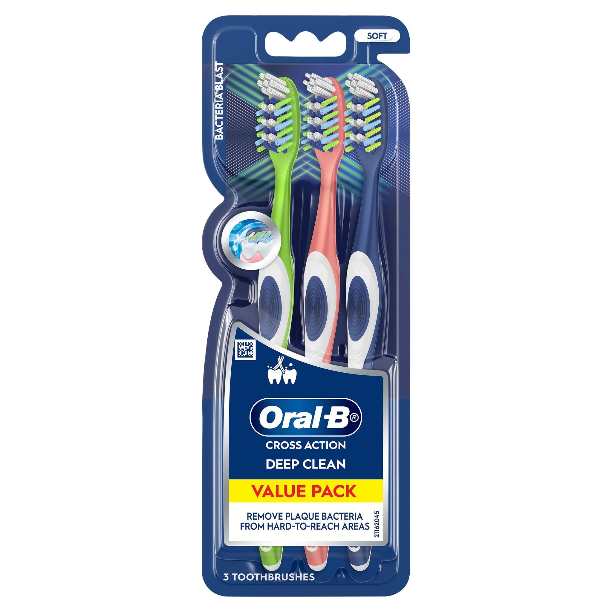 Cross Action Bacteria Blast Toothbrush 3s