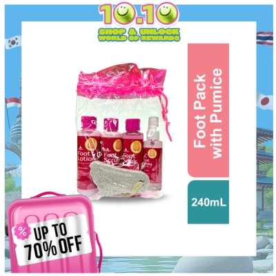 PRETTY SECRET Strawberry and Vanilla Foot Pack with Pumice 4 x 120ml