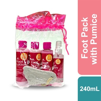 PRETTY SECRET Strawberry and Vanilla Foot Pack with Pumice 4 x 120ml