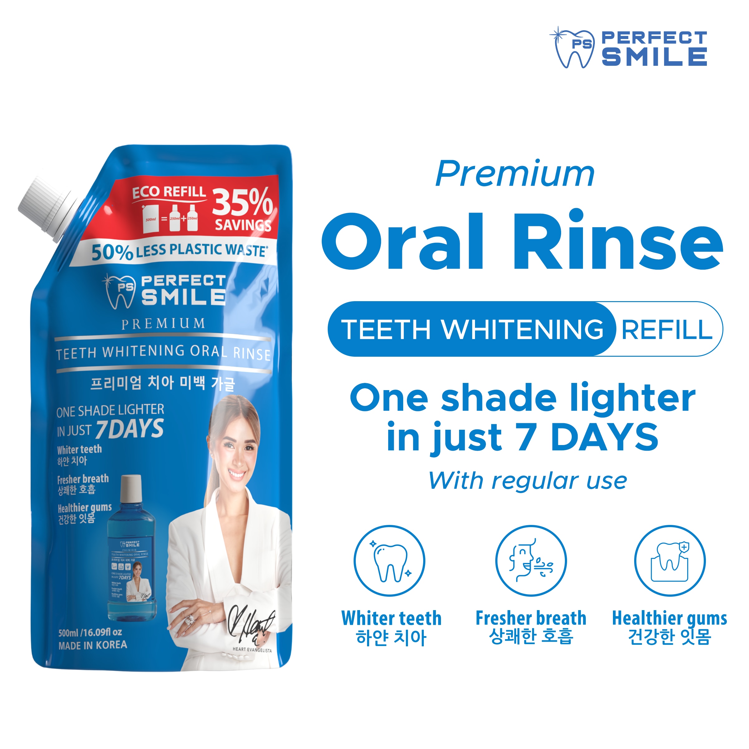 Teeth Whitening Oral Rinse Refill 500ml