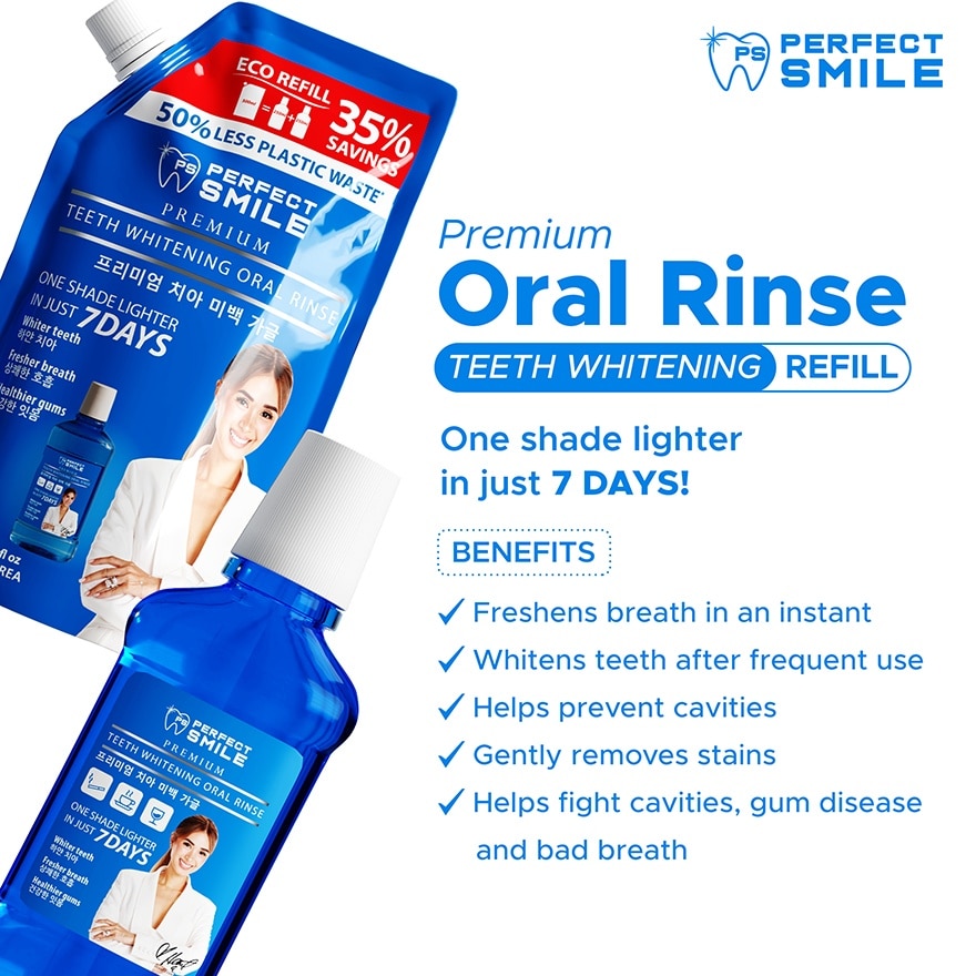 Teeth Whitening Oral Rinse Refill 500ml