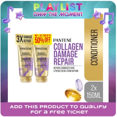 PANTENE - PANTENE Conditioner 3 Minute Miracle Collagen Repair 150ml Buy 1 Get the 2nd at 50% Off