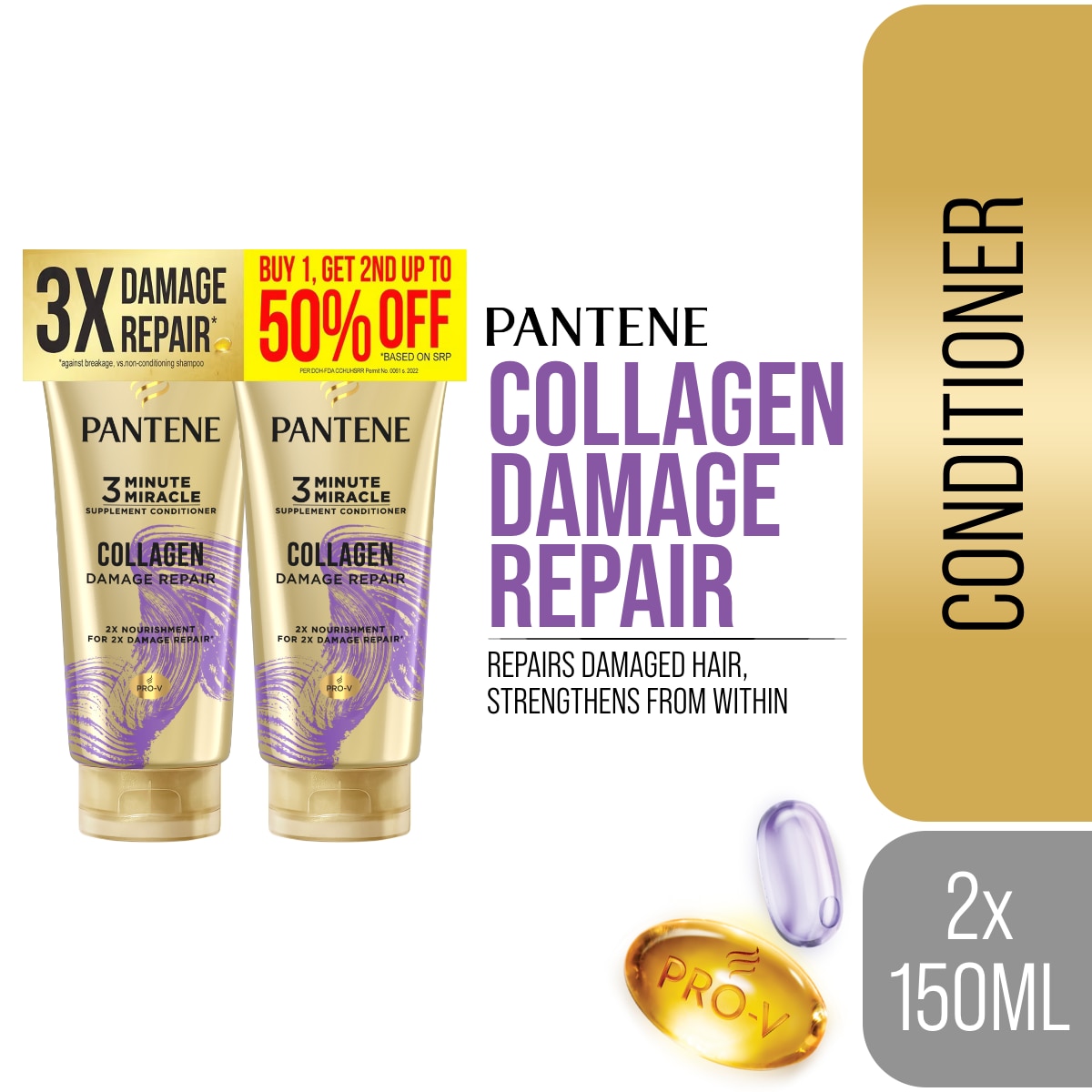 Conditioner 3 Minute Miracle Collagen Repair 150ml Buy 1 Get the 2nd at 50% Off