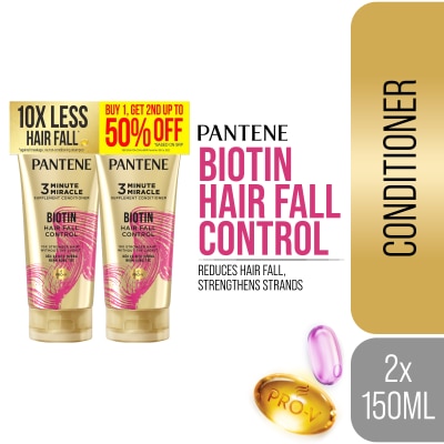 PANTENE Conditioner 3 Minute Miracle Biotin Strength 150ml Buy 1 Get the 2nd at 50% Off