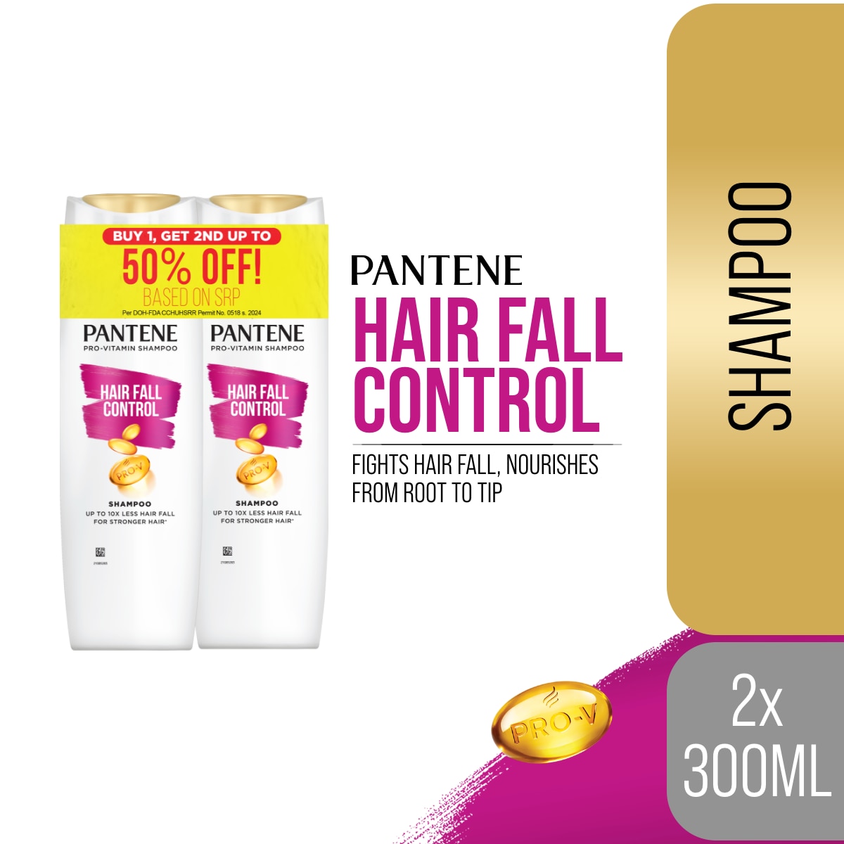 PANTENE Hair Fall Control Shampoo 300ml Buy 2 Get the 2nd at 50% Off