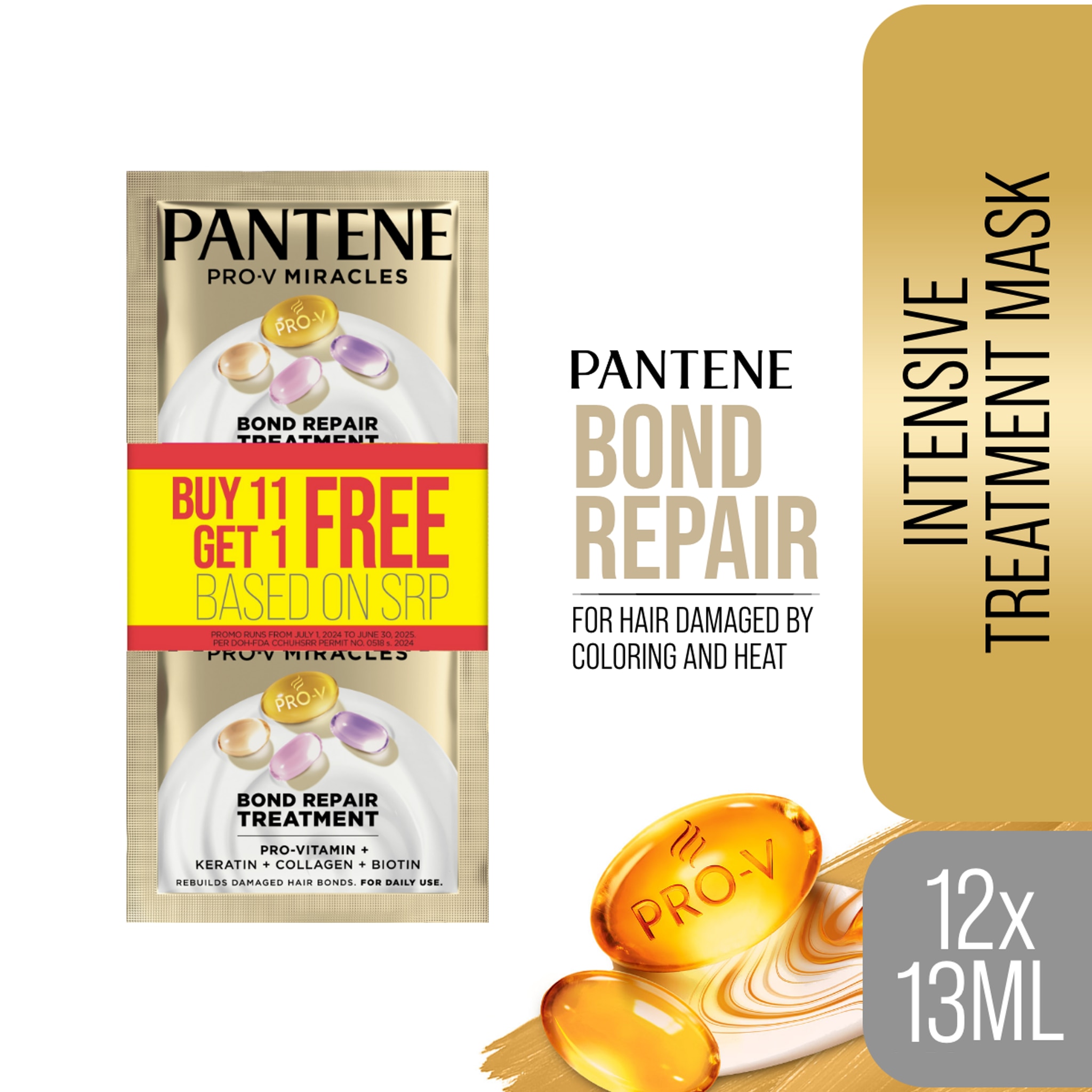 PANTENE Pro-V Miracles Bond Repair Daily Treatment 13ml 11 Plus 1 image