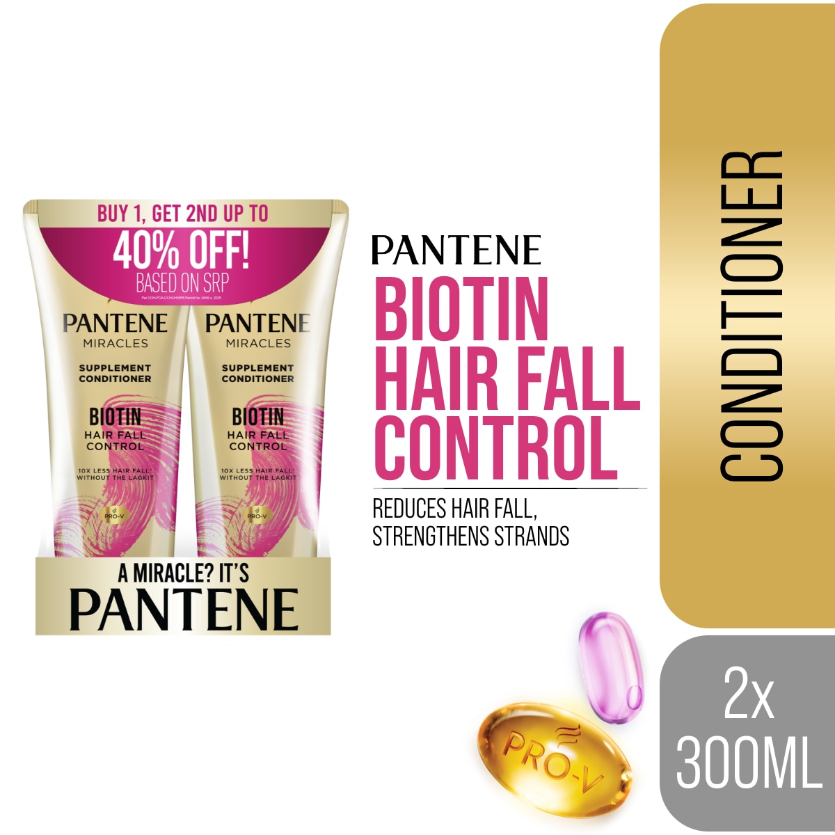 PANTENE Supplement Conditioner Biotin Strength Bundle 300ml