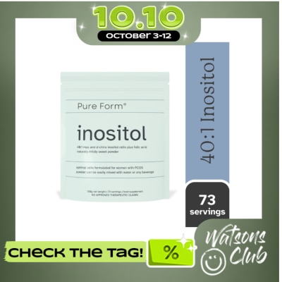 PURE FORM PURE FORM Inositol 40:1 Myo and D chiro Folic Acid Naturally Mildly Sweet Powder 150g image