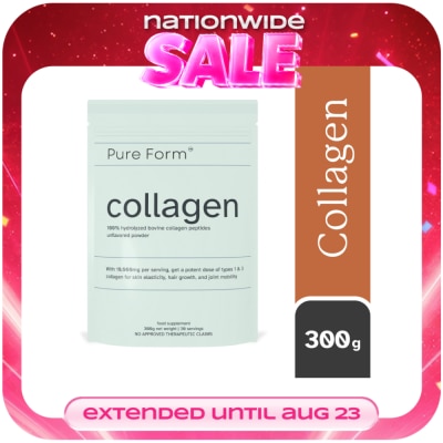 PURE FORM - PURE FORM 100% Hydrolyzed Bovine Collagen Peptides Unflavored Powder 300g image