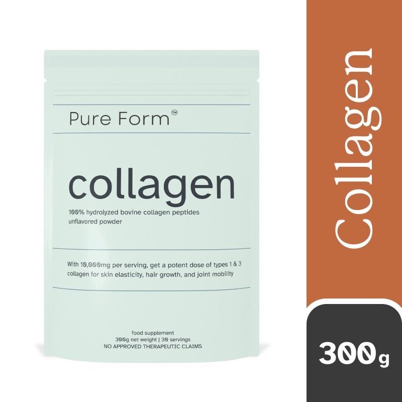 PURE FORM 100% Hydrolyzed Bovine Collagen Peptides Unflavored Powder 300g