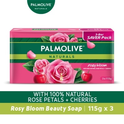 PALMOLIVE - Palmolive Naturals Rosy Bloom Beauty Bar Soap 115g (3-Bar Value Pack) image