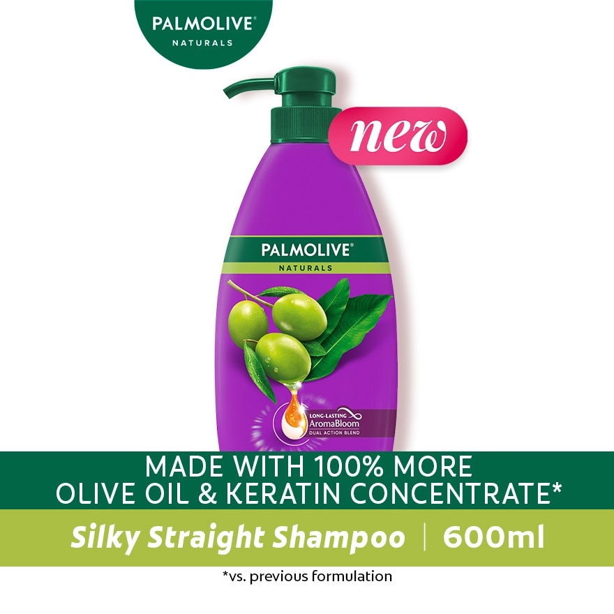 Palmolive Naturals Silky Straight Shampoo 600mL Doy Pack image