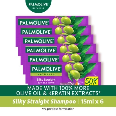 PALMOLIVE - Palmolive Naturals Silky Straight Shampoo 15mL Triple Sachet Pack of 6 image