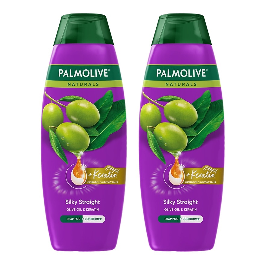 Palmolive Naturals Silky Straight Shampoo 180mL Twin Value Pack